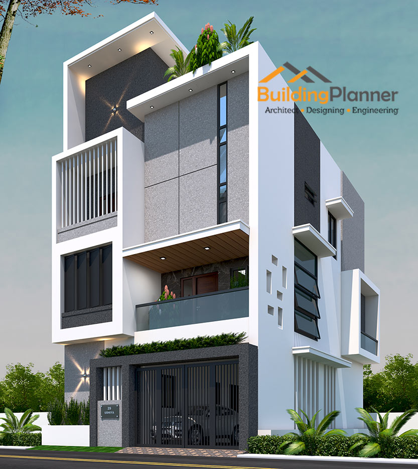 25 40 North Facing Duplex House Plan With Car Parking