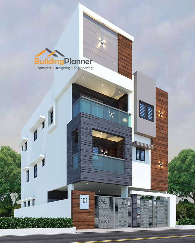 Modern 1250 sqft. East Facing Home Elevation Design